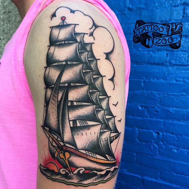 Old Ironside Tattoo Formerly Sailor Jerrys Tattoo Shop  Ship made by  markpricks traditionaltattoo shiptattoo honolulu  Facebook